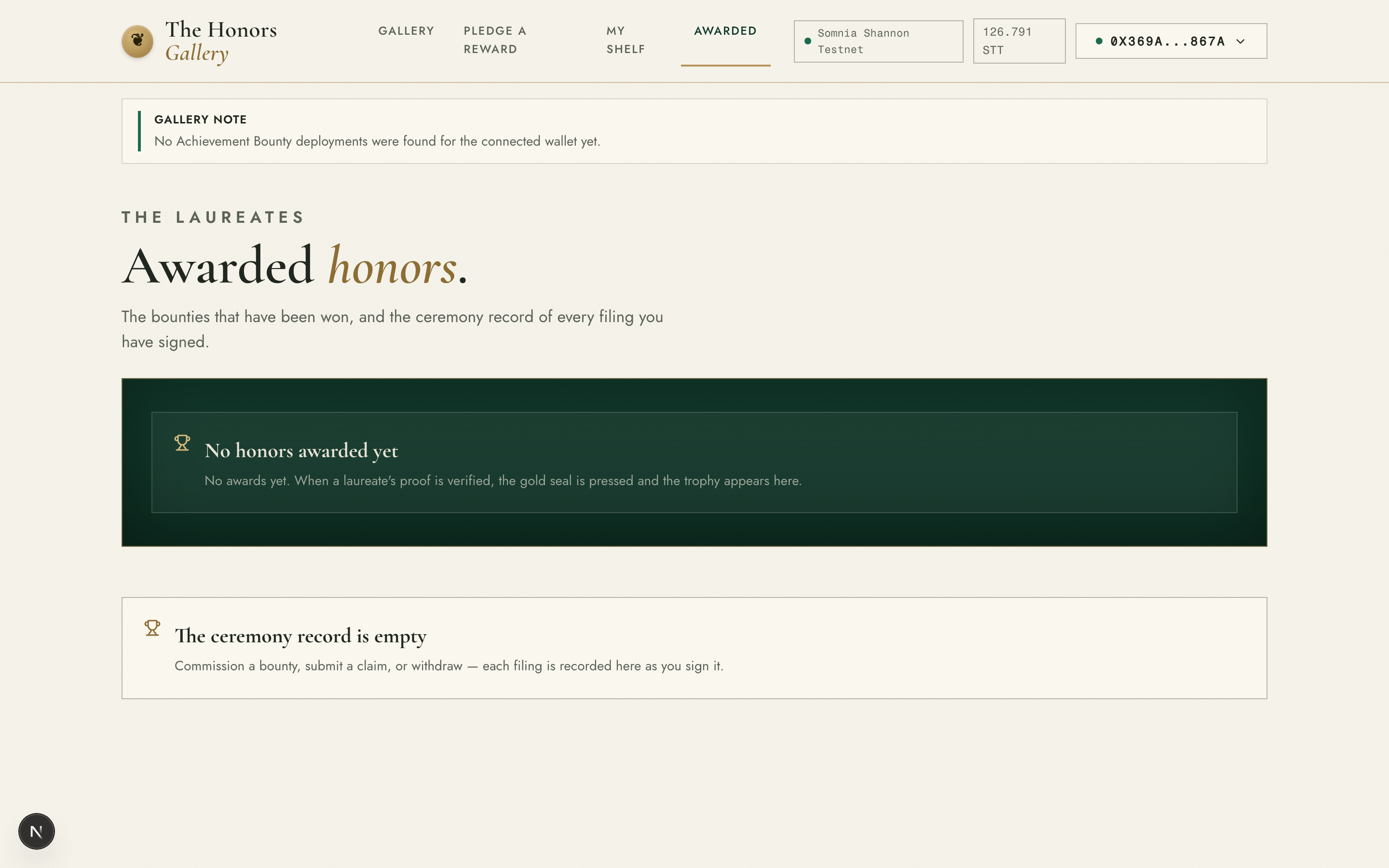 Settlement activity and gold wax seals on awarded bounties.