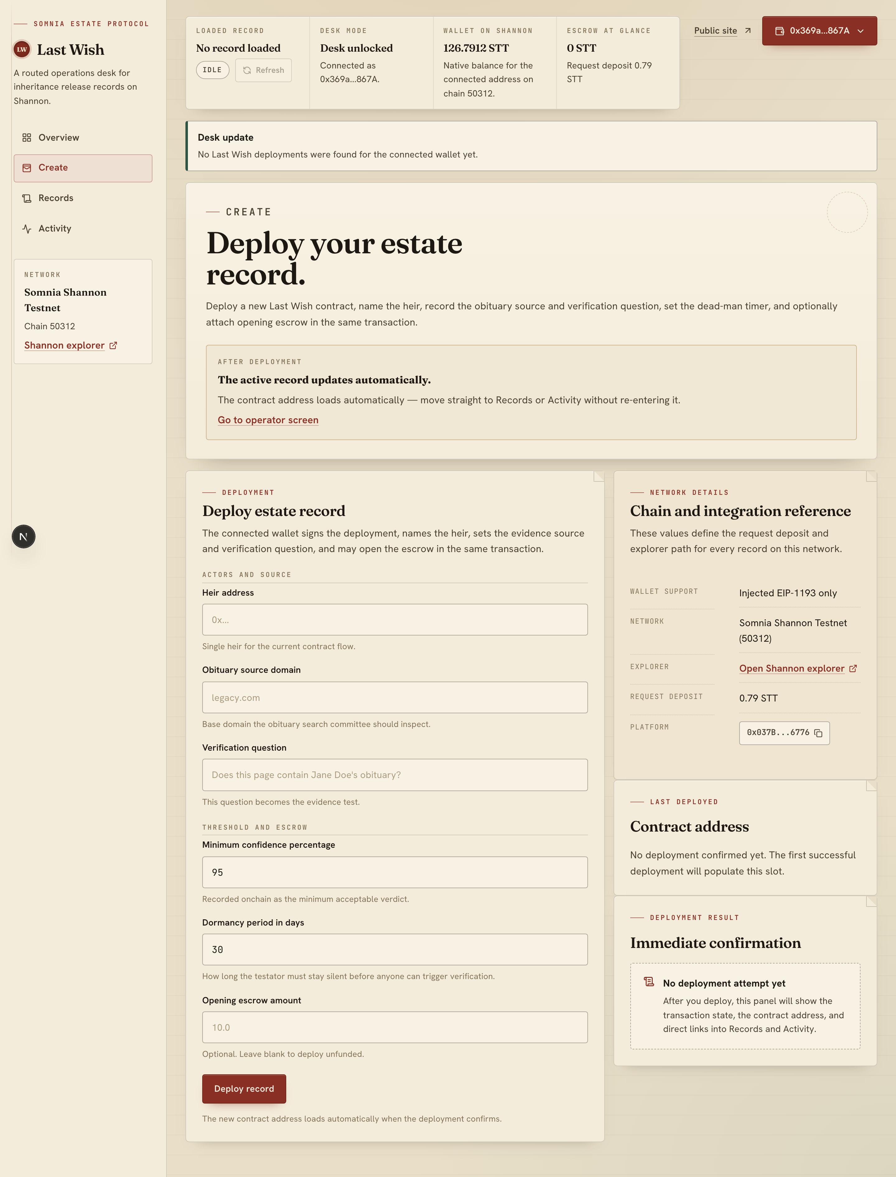 Configuring the obituary dossier and minimum-confidence bar.